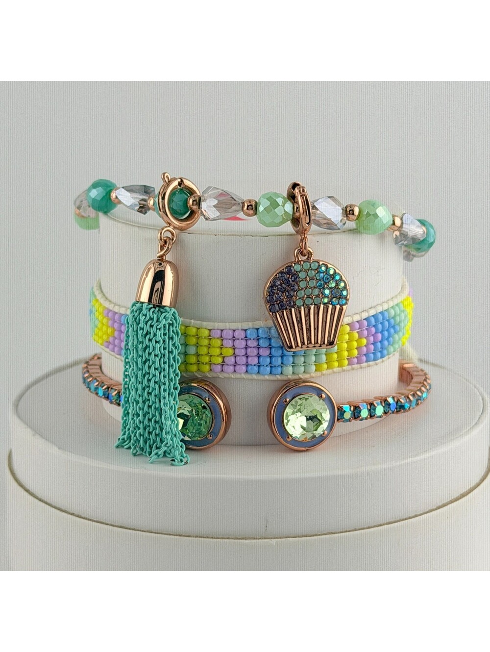 Bomb Party Retro Stacks "Sweet As A Cupcake" RBP5731 on Rose Gold